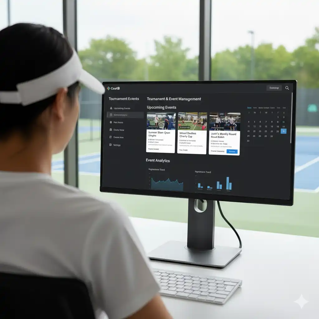 Club tournament and event management interface