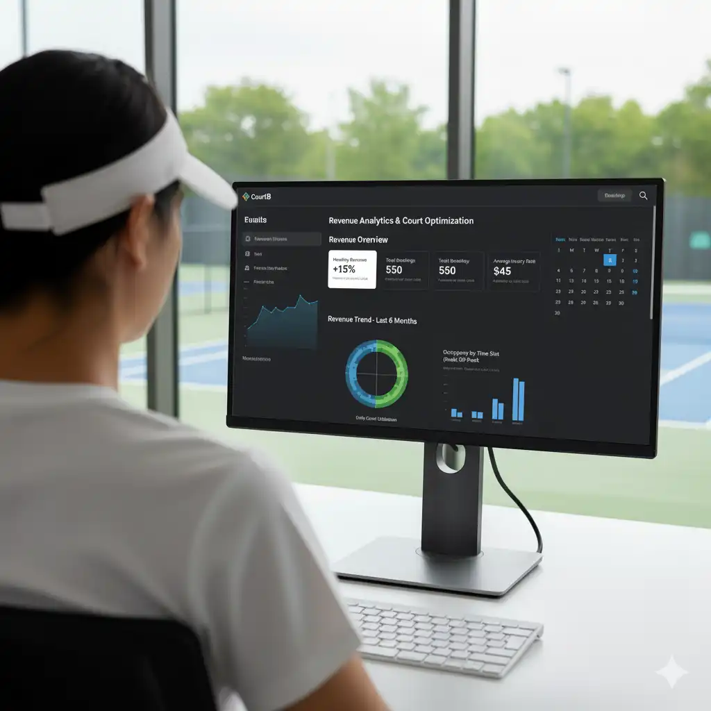 Revenue analytics and court occupancy optimization dashboard